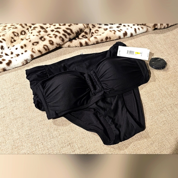 DKNY - U Wire Shirred Bandeau Swim Set - Picture 7 of 12